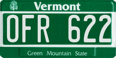 VT license plate OFR622