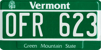 VT license plate OFR623