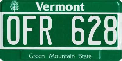 VT license plate OFR628