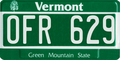 VT license plate OFR629