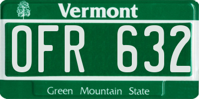 VT license plate OFR632