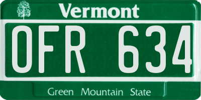 VT license plate OFR634