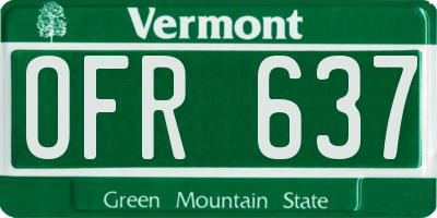 VT license plate OFR637