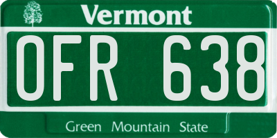 VT license plate OFR638