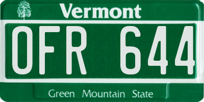 VT license plate OFR644