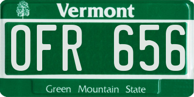 VT license plate OFR656