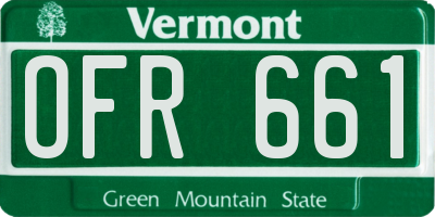 VT license plate OFR661