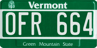 VT license plate OFR664