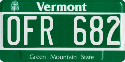 VT license plate OFR682