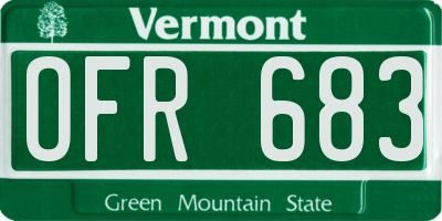 VT license plate OFR683