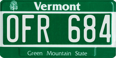 VT license plate OFR684