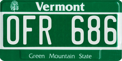 VT license plate OFR686