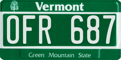 VT license plate OFR687
