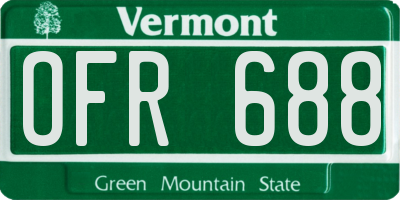 VT license plate OFR688