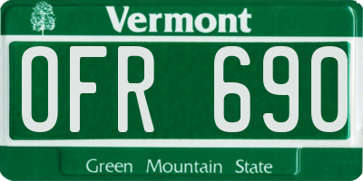 VT license plate OFR690
