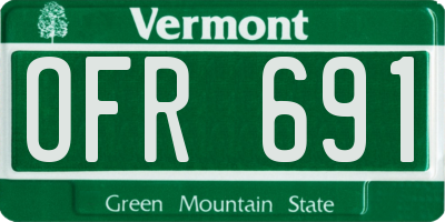 VT license plate OFR691