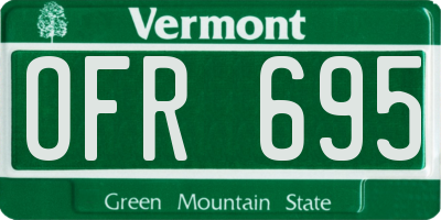 VT license plate OFR695