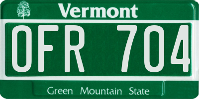 VT license plate OFR704