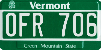 VT license plate OFR706