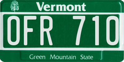 VT license plate OFR710