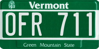 VT license plate OFR711