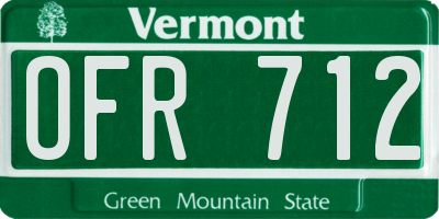 VT license plate OFR712