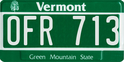 VT license plate OFR713