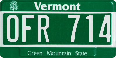VT license plate OFR714