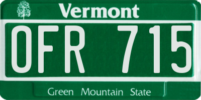 VT license plate OFR715