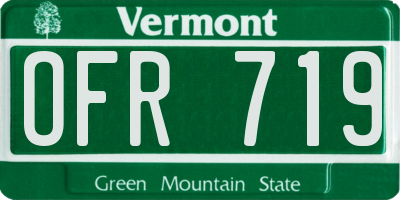 VT license plate OFR719
