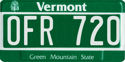 VT license plate OFR720