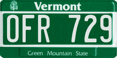 VT license plate OFR729