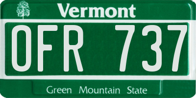 VT license plate OFR737