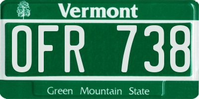 VT license plate OFR738