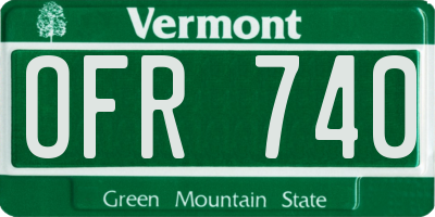 VT license plate OFR740