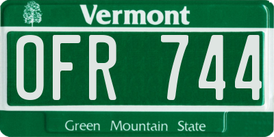 VT license plate OFR744