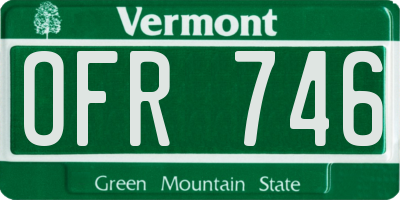 VT license plate OFR746