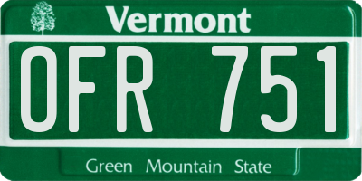 VT license plate OFR751