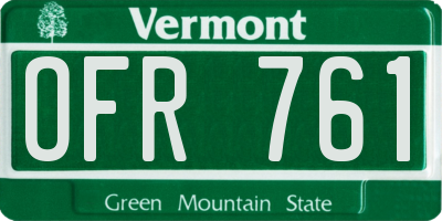 VT license plate OFR761