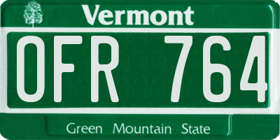 VT license plate OFR764