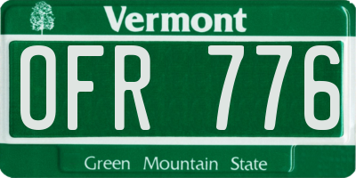 VT license plate OFR776