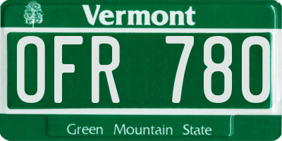 VT license plate OFR780