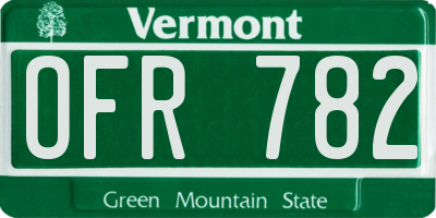 VT license plate OFR782