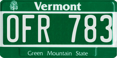 VT license plate OFR783