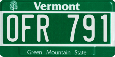 VT license plate OFR791