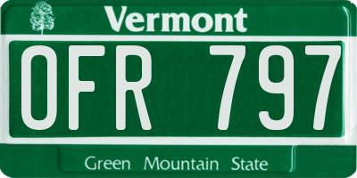 VT license plate OFR797
