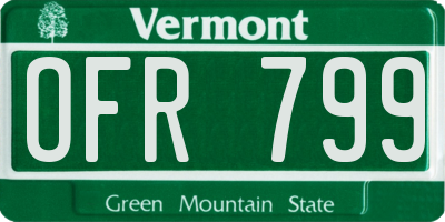 VT license plate OFR799