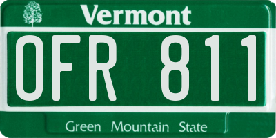 VT license plate OFR811