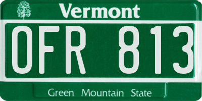 VT license plate OFR813
