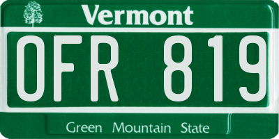 VT license plate OFR819